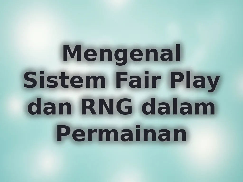 Mengenal Sistem Fair Play dan RNG dalam Permainan
